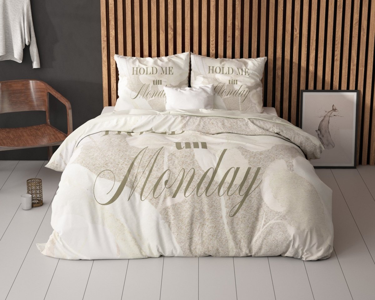 Super Soft Microfibre Duvet Cover Set Clarence | Sand | Single - 140cm (W) x 220cm (L) - The Bedding & Blankets Store