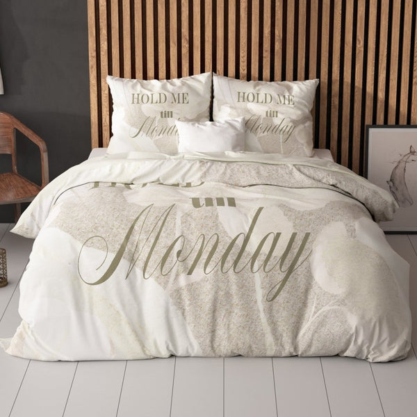 Super Soft Microfibre Duvet Cover Set Clarence | Sand | Single - 140cm (W) x 220cm (L) - The Bedding & Blankets Store