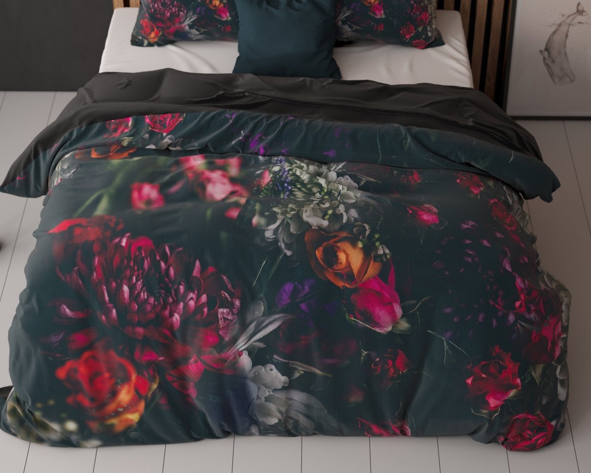 Super Soft Microfibre Duvet Cover Set Elodie | Black | Single - 140cm (W) x 220cm (L) - The Bedding & Blankets Store