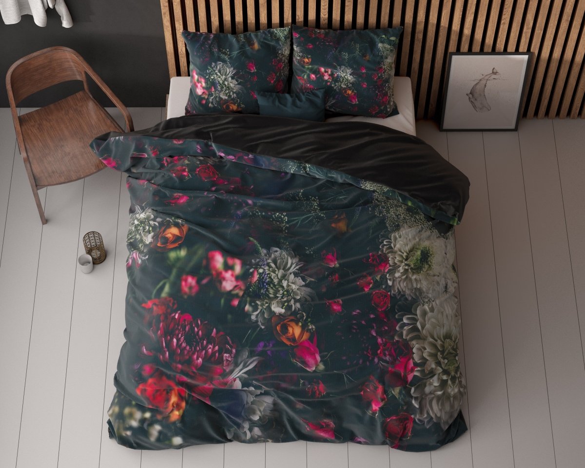 Super Soft Microfibre Duvet Cover Set Elodie | Black | Single - 140cm (W) x 220cm (L) - The Bedding & Blankets Store