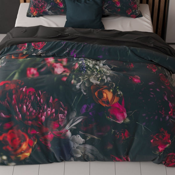 Super Soft Microfibre Duvet Cover Set Elodie | Black | Single - 140cm (W) x 220cm (L) - The Bedding & Blankets Store