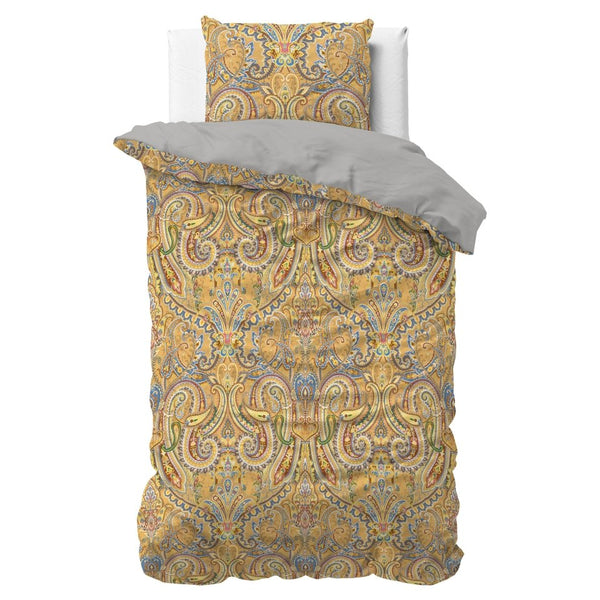 Super Soft Microfibre Duvet Cover Set Emeline | Gold | Single - 140cm (W) x 220cm (L) - The Bedding & Blankets Store