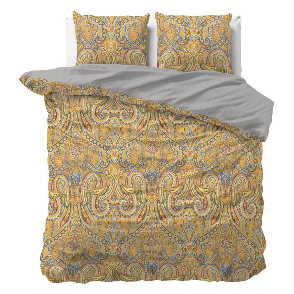Super Soft Microfibre Duvet Cover Set Emeline | Gold | Single - 140cm (W) x 220cm (L) - The Bedding & Blankets Store