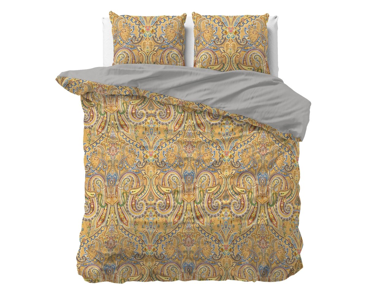 Super Soft Microfibre Duvet Cover Set Emeline | Gold | Single - 140cm (W) x 220cm (L) - The Bedding & Blankets Store