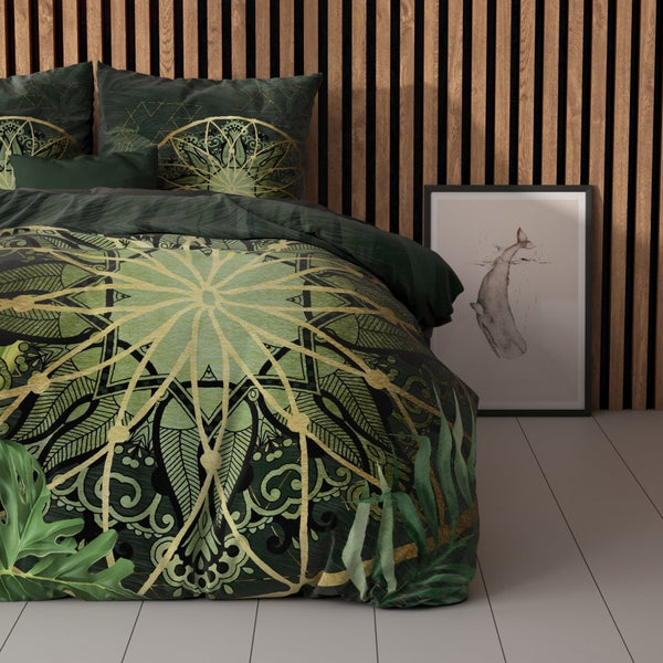 Super Soft Microfibre Duvet Cover Set Filou | Green | Single - 140cm (W) x 220cm (L) - The Bedding & Blankets Store