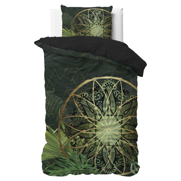 Super Soft Microfibre Duvet Cover Set Filou | Green | Single - 140cm (W) x 220cm (L) - The Bedding & Blankets Store