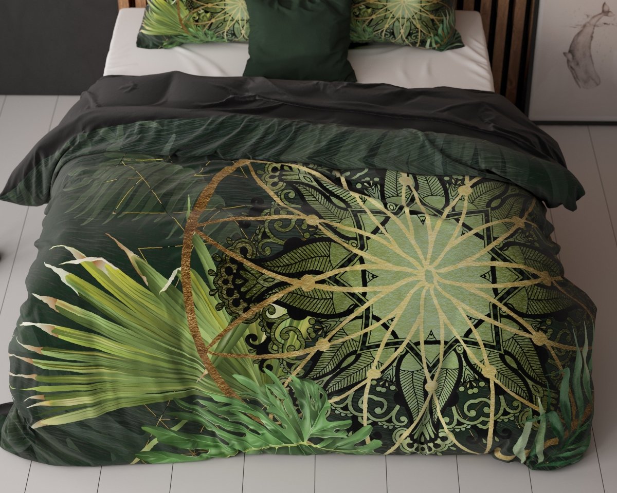Super Soft Microfibre Duvet Cover Set Filou | Green | Single - 140cm (W) x 220cm (L) - The Bedding & Blankets Store