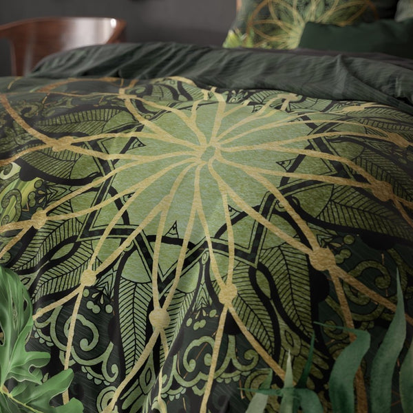 Super Soft Microfibre Duvet Cover Set Filou | Green | Single - 140cm (W) x 220cm (L) - The Bedding & Blankets Store