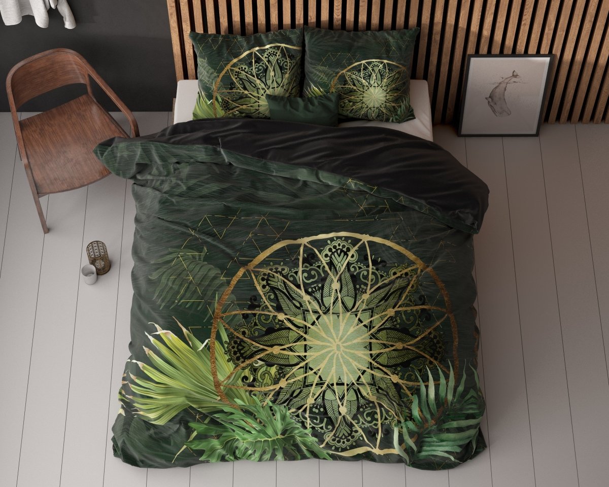 Super Soft Microfibre Duvet Cover Set Filou | Green | Single - 140cm (W) x 220cm (L) - The Bedding & Blankets Store