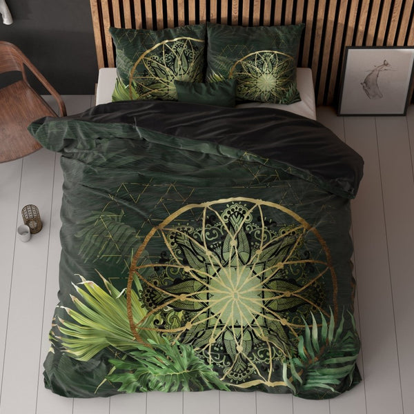 Super Soft Microfibre Duvet Cover Set Filou | Green | Single - 140cm (W) x 220cm (L) - The Bedding & Blankets Store