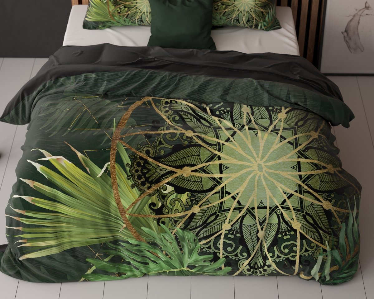 Super Soft Microfibre Duvet Cover Set Filou | Green | Single - 140cm (W) x 220cm (L) - The Bedding & Blankets Store