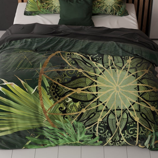 Super Soft Microfibre Duvet Cover Set Filou | Green | Single - 140cm (W) x 220cm (L) - The Bedding & Blankets Store