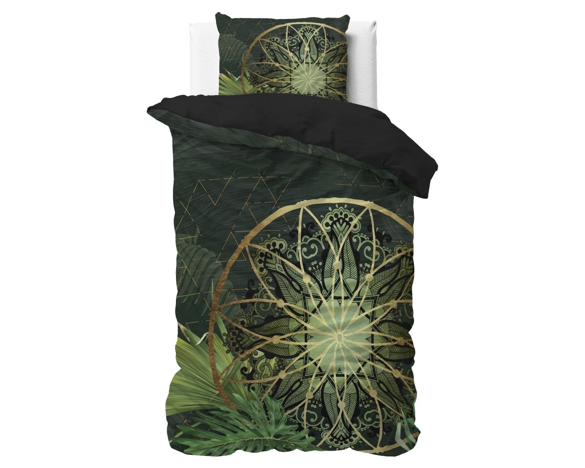 Super Soft Microfibre Duvet Cover Set Filou | Green | Single - 140cm (W) x 220cm (L) - The Bedding & Blankets Store