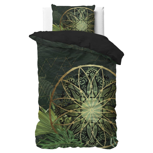 Super Soft Microfibre Duvet Cover Set Filou | Green | Single - 140cm (W) x 220cm (L) - The Bedding & Blankets Store