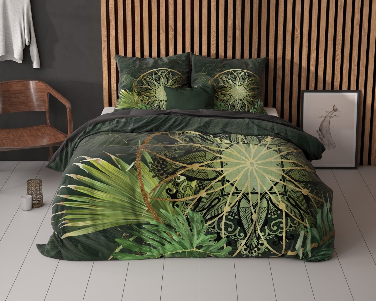 Super Soft Microfibre Duvet Cover Set Filou | Green | Single - 140cm (W) x 220cm (L) - The Bedding & Blankets Store