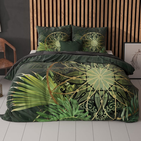 Super Soft Microfibre Duvet Cover Set Filou | Green | Single - 140cm (W) x 220cm (L) - The Bedding & Blankets Store