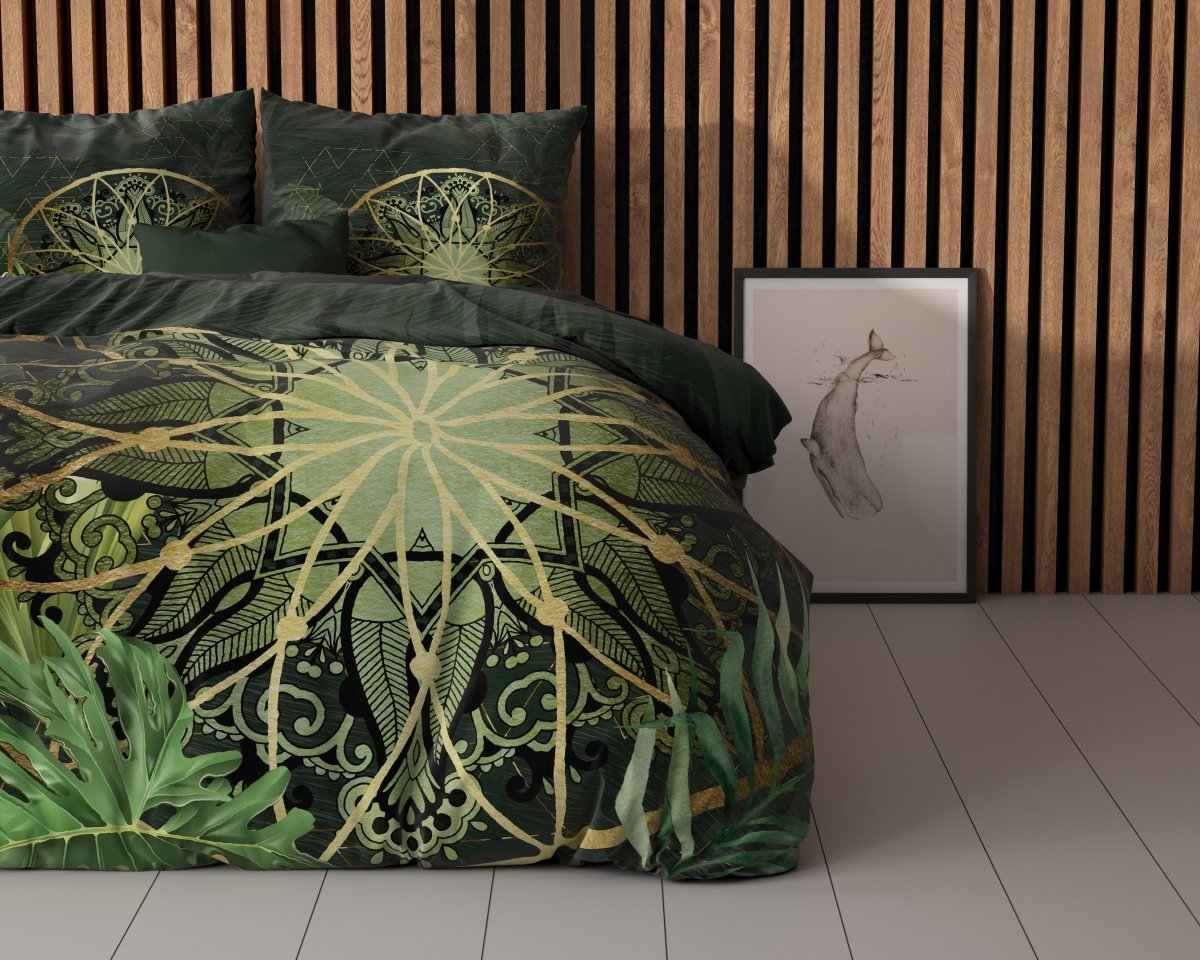 Super Soft Microfibre Duvet Cover Set Filou | Green | Single - 140cm (W) x 220cm (L) - The Bedding & Blankets Store