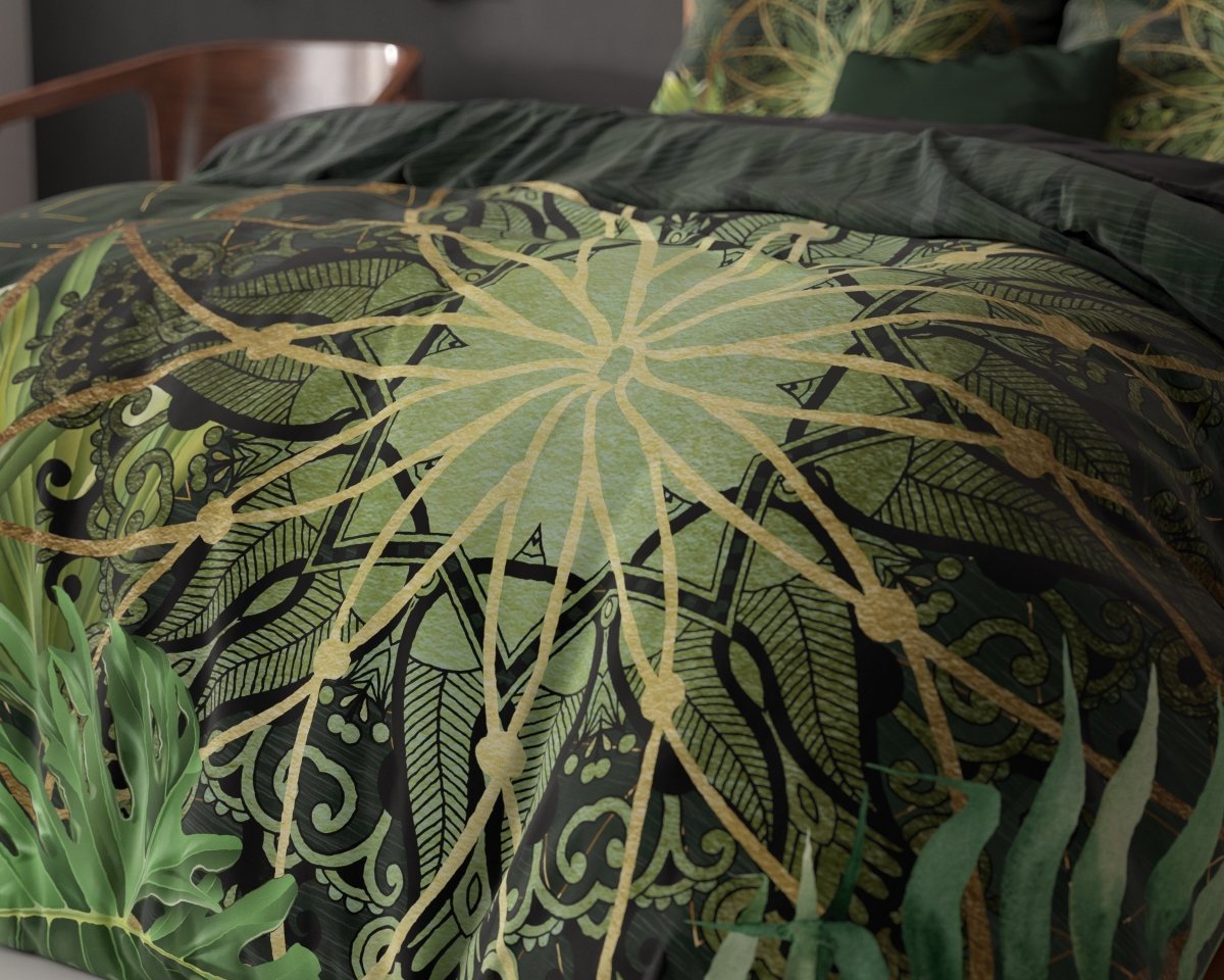 Super Soft Microfibre Duvet Cover Set Filou | Green | Single - 140cm (W) x 220cm (L) - The Bedding & Blankets Store
