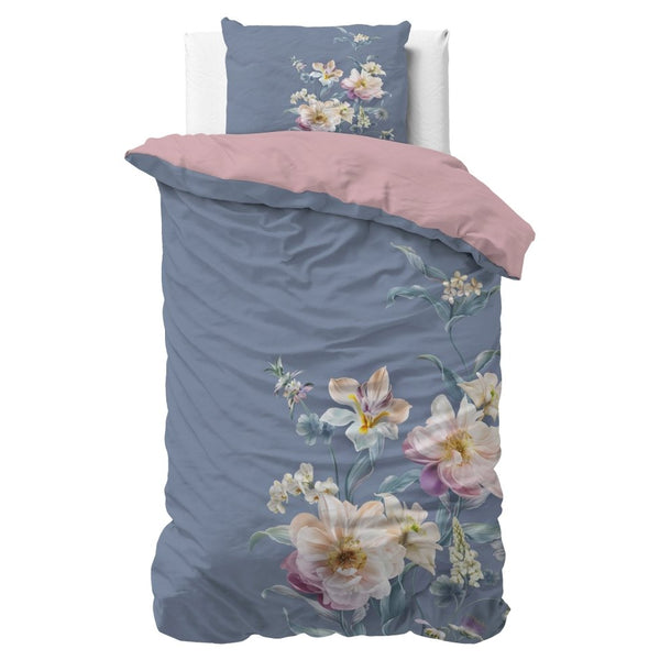 Super Soft Microfibre Duvet Cover Set Gigi | Blue | Single - 140cm (W) x 220cm (L) - The Bedding & Blankets Store