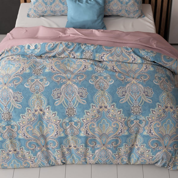 Super Soft Microfibre Duvet Cover Set Giselle | Blue | Single - 140cm (W) x 220cm (L) - The Bedding & Blankets Store