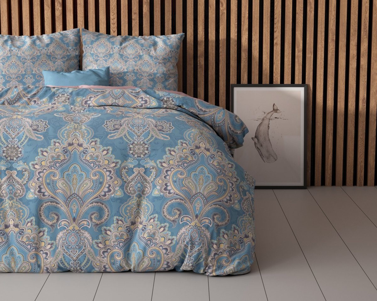 Super Soft Microfibre Duvet Cover Set Giselle | Blue | Single - 140cm (W) x 220cm (L) - The Bedding & Blankets Store