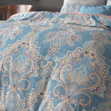 Super Soft Microfibre Duvet Cover Set Giselle | Blue | Single - 140cm (W) x 220cm (L) - The Bedding & Blankets Store