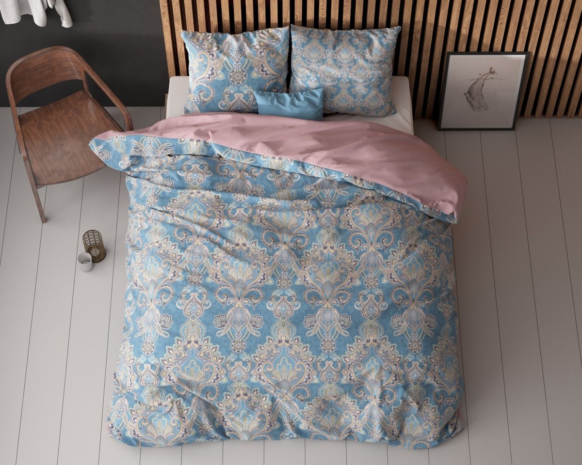Super Soft Microfibre Duvet Cover Set Giselle | Blue | Single - 140cm (W) x 220cm (L) - The Bedding & Blankets Store