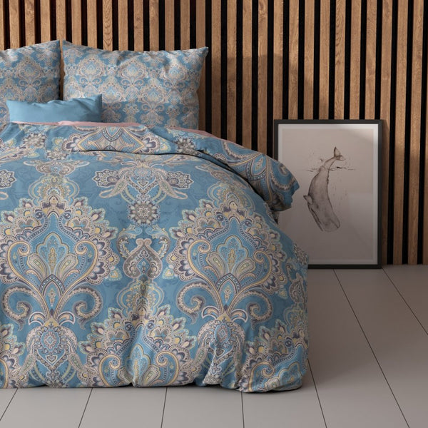 Super Soft Microfibre Duvet Cover Set Giselle | Blue | Single - 140cm (W) x 220cm (L) - The Bedding & Blankets Store