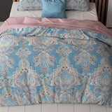 Super Soft Microfibre Duvet Cover Set Giselle | Blue | Single - 140cm (W) x 220cm (L) - The Bedding & Blankets Store