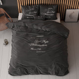 Super Soft Microfibre Duvet Cover Set Good Night | Black | Single - 140cm (W) x 220cm (L) - The Bedding & Blankets Store