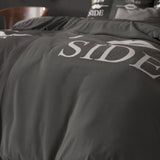Super Soft Microfibre Duvet Cover Set His and Her Side 3 | Black | Double - 200cm (W) x 220cm (L) - The Bedding & Blankets Store