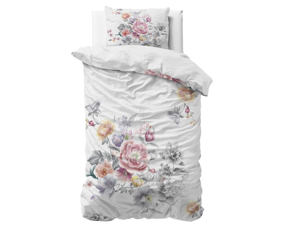 Super Soft Microfibre Duvet Cover Set Isabeau | White | Single - 140cm (W) x 220cm (L) - The Bedding & Blankets Store