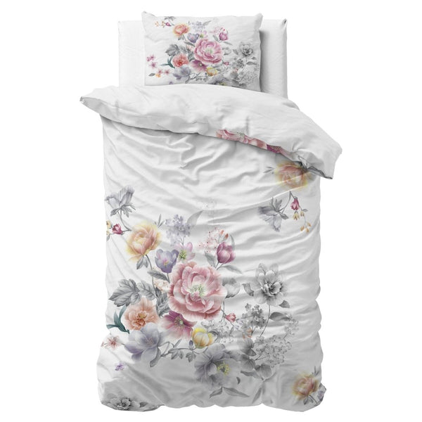Super Soft Microfibre Duvet Cover Set Isabeau | White | Single - 140cm (W) x 220cm (L) - The Bedding & Blankets Store