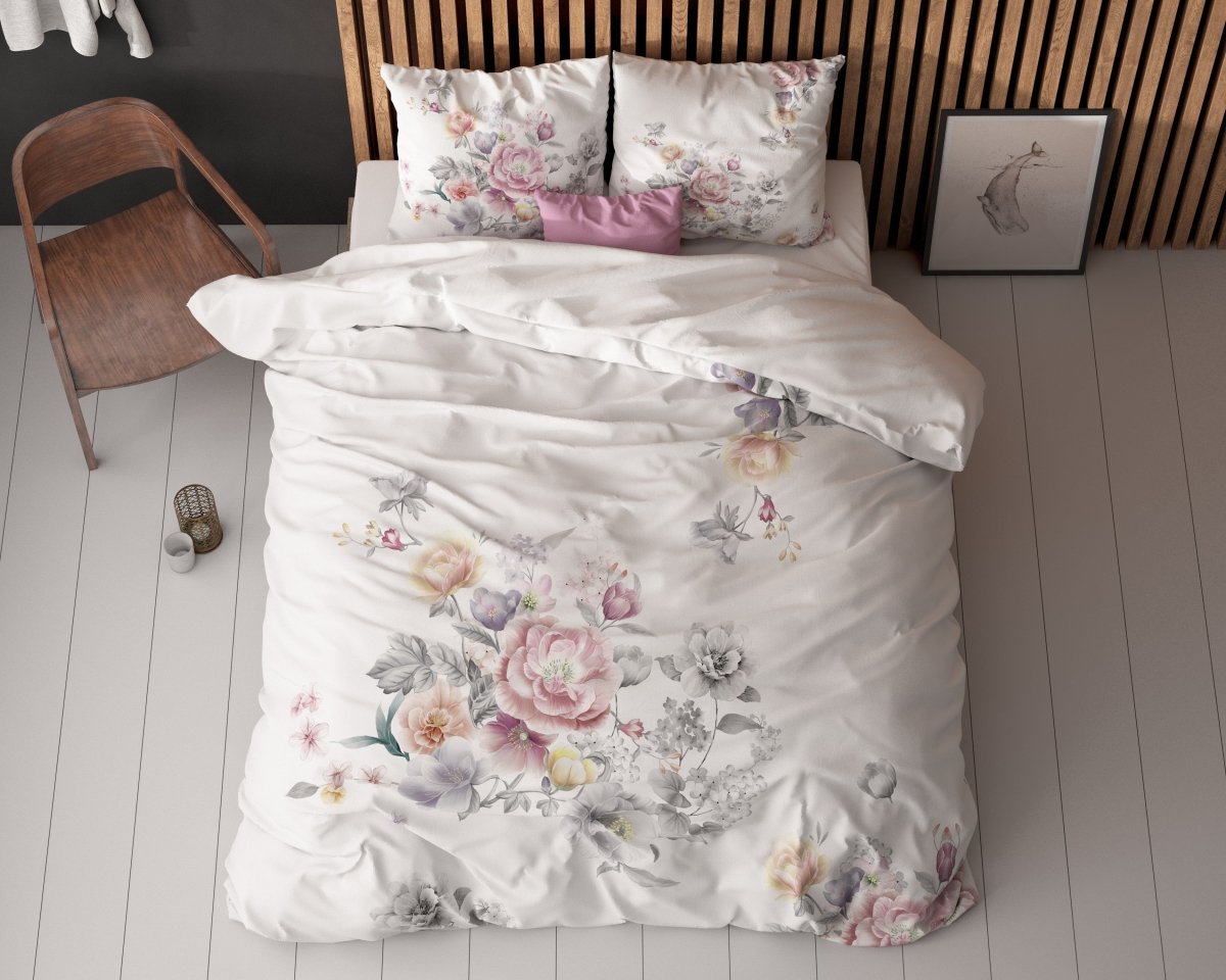 Super Soft Microfibre Duvet Cover Set Isabeau | White | Single - 140cm (W) x 220cm (L) - The Bedding & Blankets Store