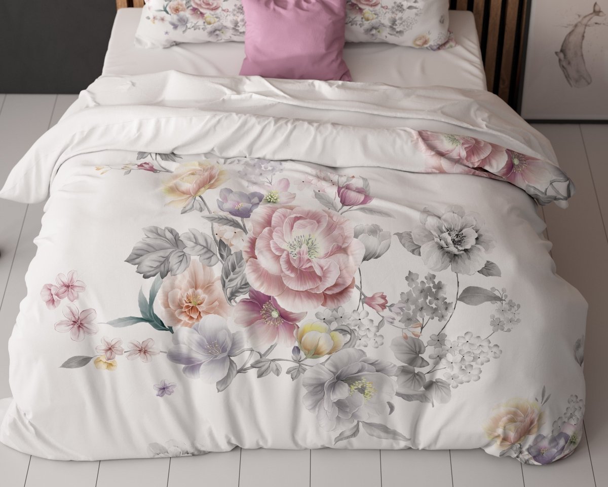 Super Soft Microfibre Duvet Cover Set Isabeau | White | Single - 140cm (W) x 220cm (L) - The Bedding & Blankets Store
