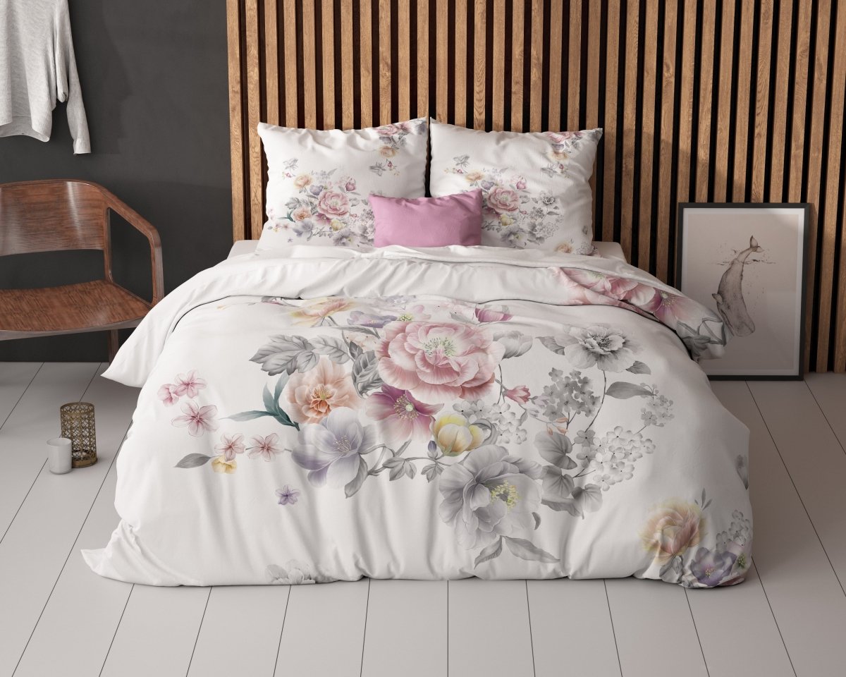Super Soft Microfibre Duvet Cover Set Isabeau | White | Single - 140cm (W) x 220cm (L) - The Bedding & Blankets Store
