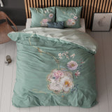 Super Soft Microfibre Duvet Cover Set Lyra | Green | Single - 140cm (W) x 220cm (L) - The Bedding & Blankets Store