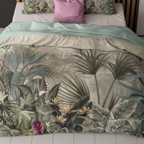 Super Soft Microfibre Duvet Cover Set Macy | Green | Single - 140cm (W) x 220cm (L) - The Bedding & Blankets Store