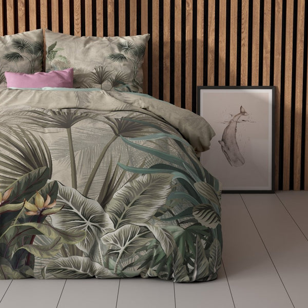 Super Soft Microfibre Duvet Cover Set Macy | Green | Single - 140cm (W) x 220cm (L) - The Bedding & Blankets Store