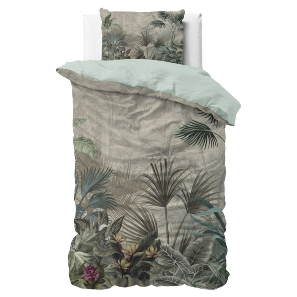 Super Soft Microfibre Duvet Cover Set Macy | Green | Single - 140cm (W) x 220cm (L) - The Bedding & Blankets Store