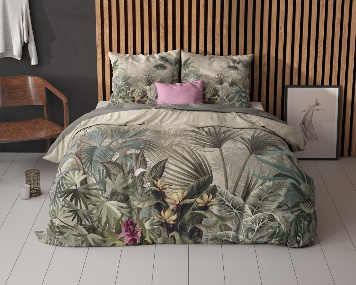 Super Soft Microfibre Duvet Cover Set Macy | Green | Single - 140cm (W) x 220cm (L) - The Bedding & Blankets Store