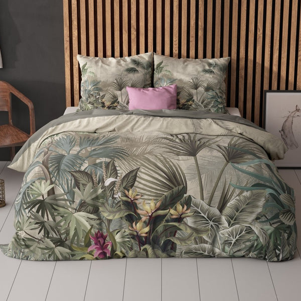 Super Soft Microfibre Duvet Cover Set Macy | Green | Single - 140cm (W) x 220cm (L) - The Bedding & Blankets Store