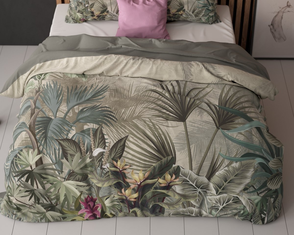 Super Soft Microfibre Duvet Cover Set Macy | Green | Single - 140cm (W) x 220cm (L) - The Bedding & Blankets Store