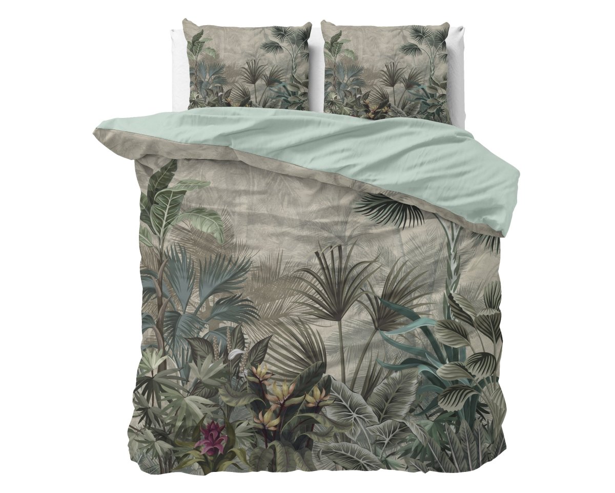 Super Soft Microfibre Duvet Cover Set Macy | Green | Single - 140cm (W) x 220cm (L) - The Bedding & Blankets Store