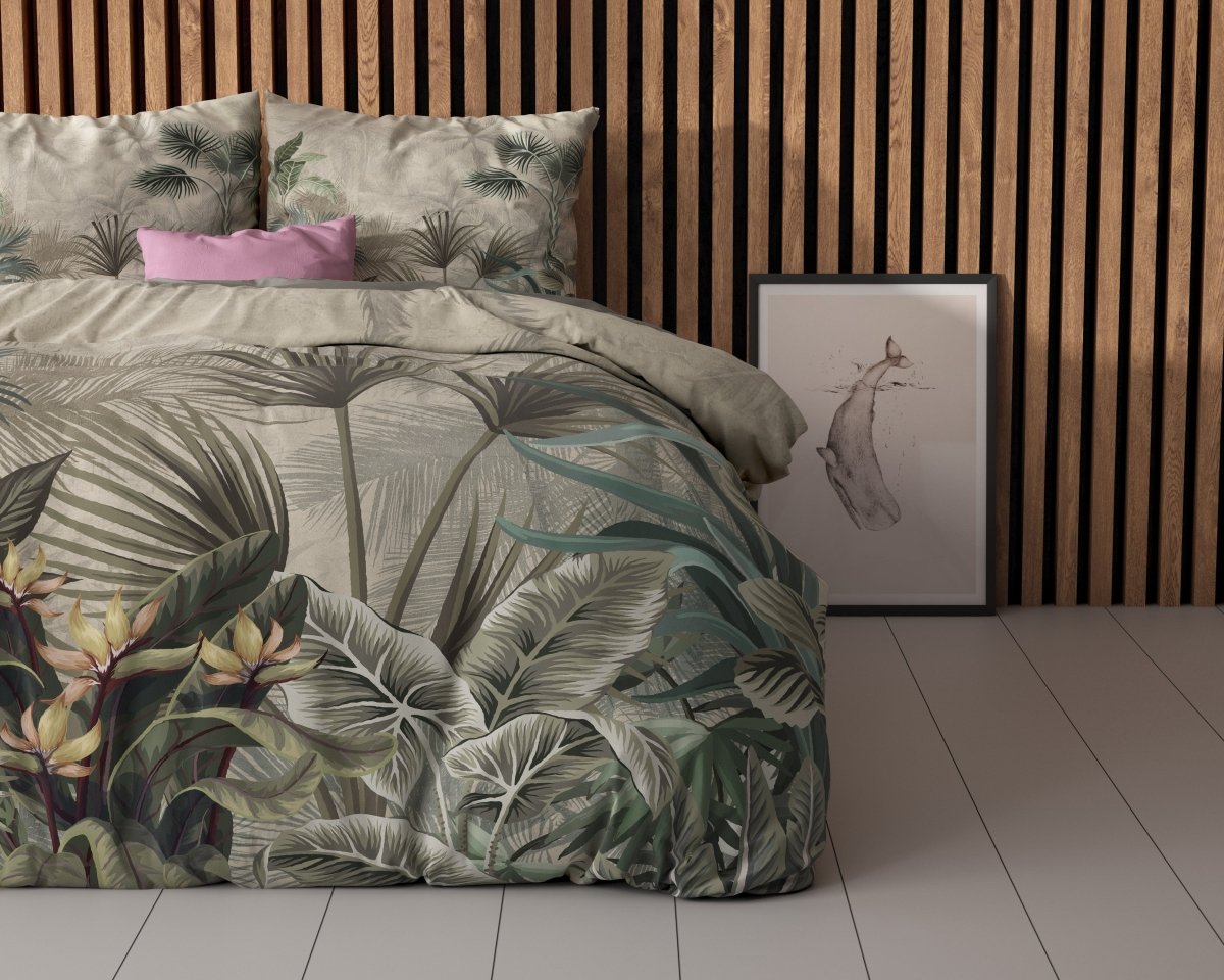 Super Soft Microfibre Duvet Cover Set Macy | Green | Single - 140cm (W) x 220cm (L) - The Bedding & Blankets Store