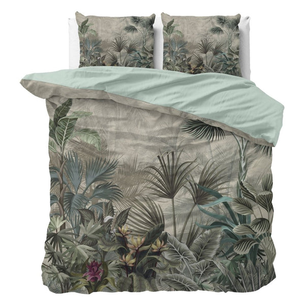 Super Soft Microfibre Duvet Cover Set Macy | Green | Single - 140cm (W) x 220cm (L) - The Bedding & Blankets Store
