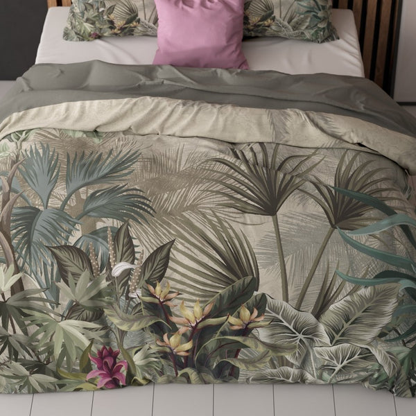 Super Soft Microfibre Duvet Cover Set Macy | Green | Single - 140cm (W) x 220cm (L) - The Bedding & Blankets Store