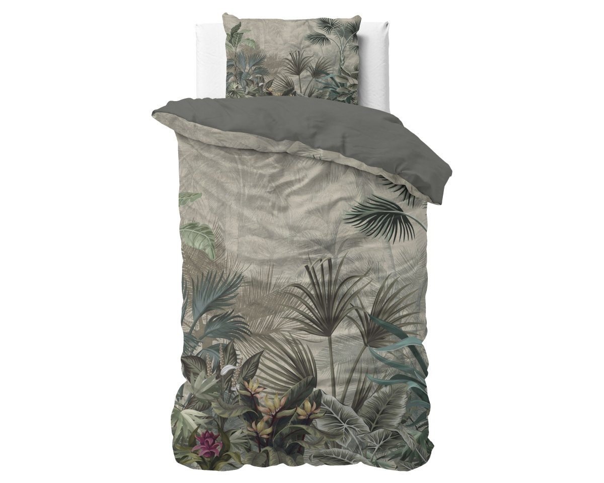 Super Soft Microfibre Duvet Cover Set Macy | Green | Single - 140cm (W) x 220cm (L) - The Bedding & Blankets Store