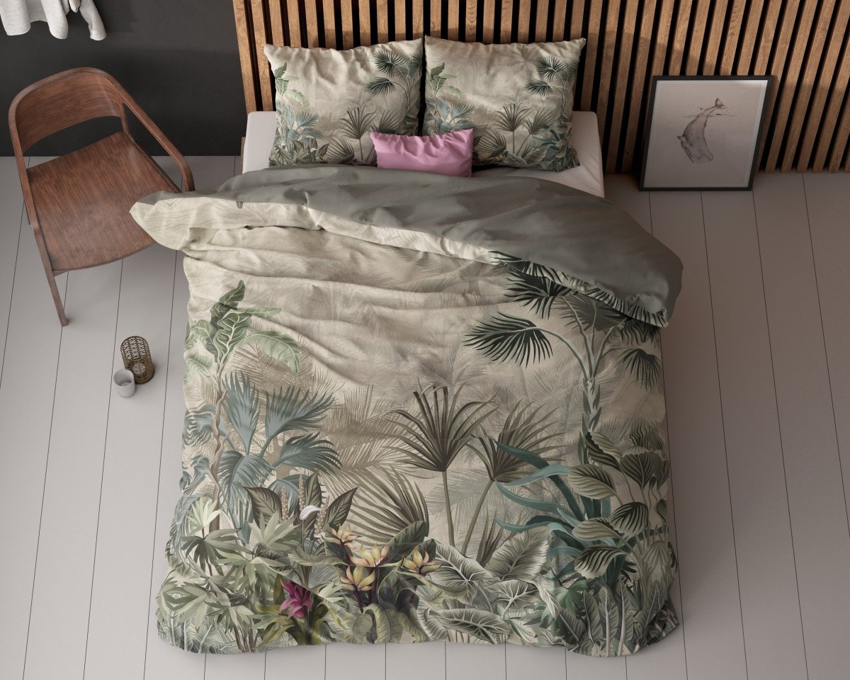Super Soft Microfibre Duvet Cover Set Macy | Green | Single - 140cm (W) x 220cm (L) - The Bedding & Blankets Store