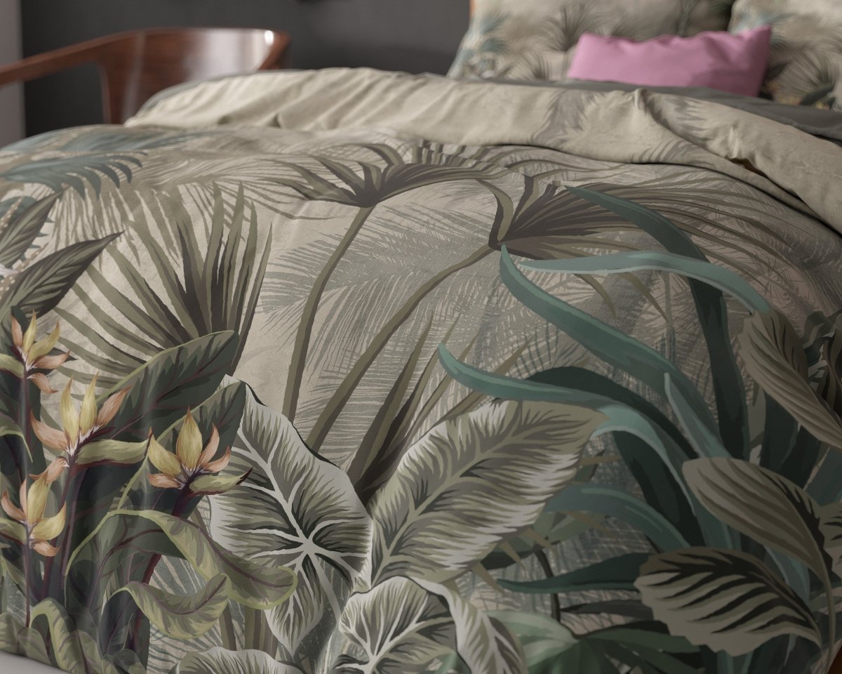 Super Soft Microfibre Duvet Cover Set Macy | Green | Single - 140cm (W) x 220cm (L) - The Bedding & Blankets Store